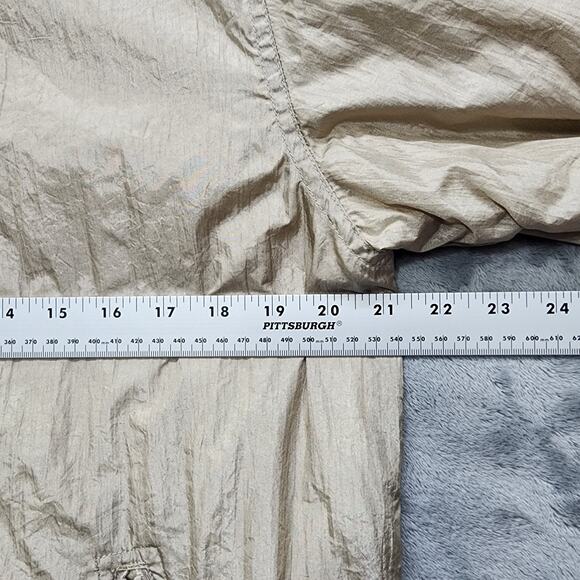 The Tog Shop Jacket Women M Gold Metallic Hooded Rain Coat Full Zip Drawcord Hem - Picture 8 of 10